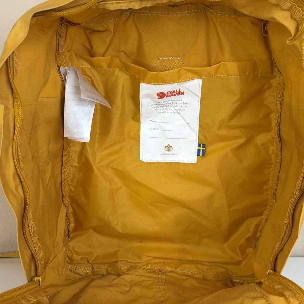 Fjallraven Kanken Checkered Backpack Ochre chess pattern Yellow